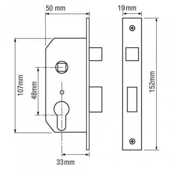Willenhall M5 2 Euro Sashlock Case Standard 19mm Forend