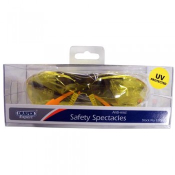 Anti mist yellow safety spectacles with UV protection