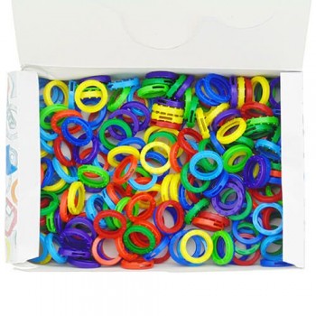 CA001 Assorted Colour Keytop Rings Box 200