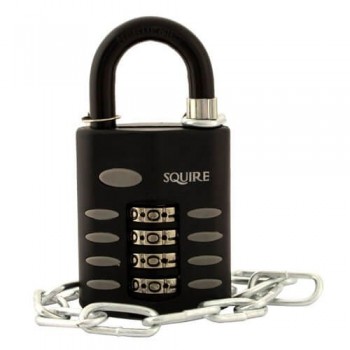 Squire CP50 Comb padlock open shackle 50mm with Chain
