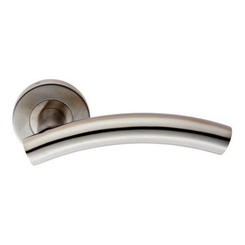 CURVED Lever On Round Rose Furniture 19mm